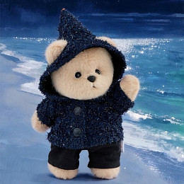 Медвежонок Lina TeddyTales, в ночном океане, молочный, брелок, XS, 15 см